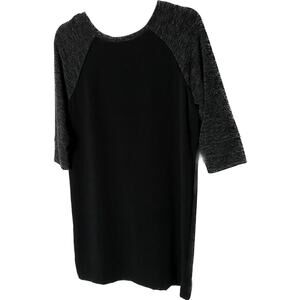 Ann Taylor Loft Black 3/4 Sleeve Knit Sweater Dress Size 8 Women's Knee Length